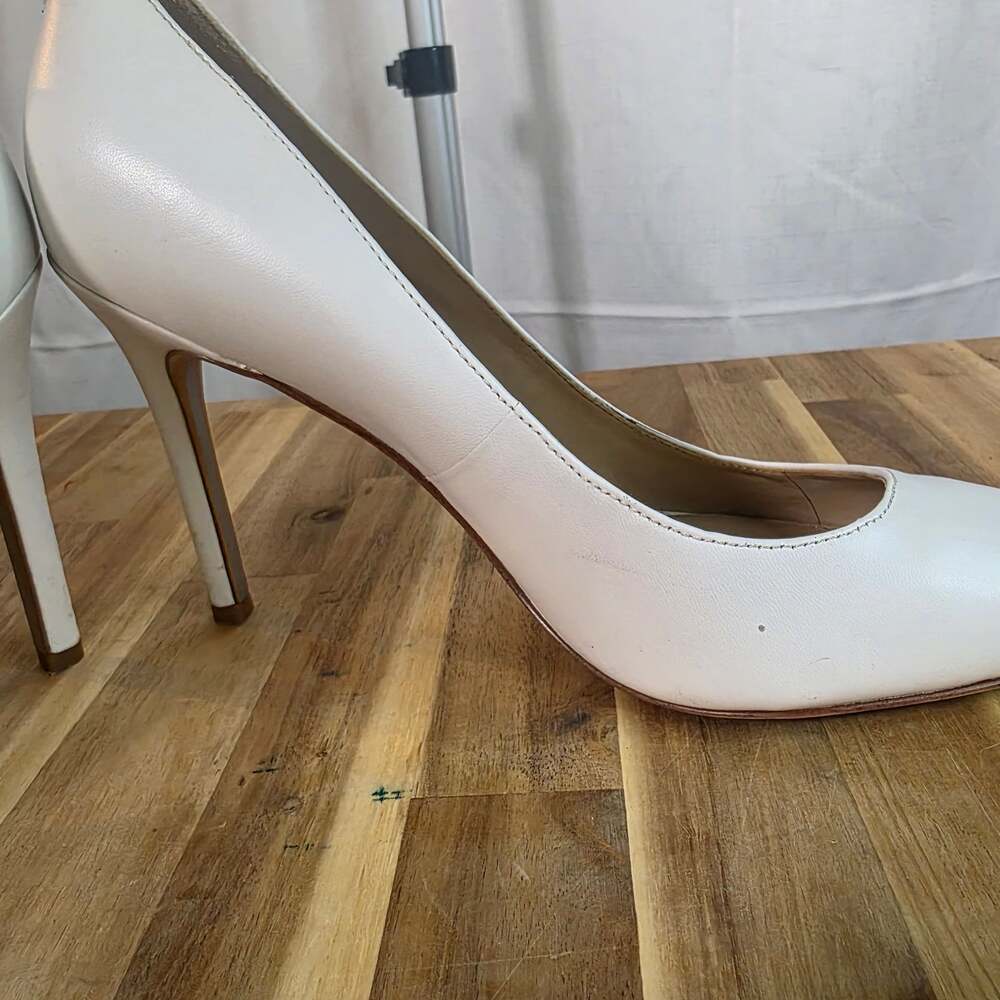Sam Edelman Hazel White Leather Pointed Toe Pumps - Picture 13 of 15